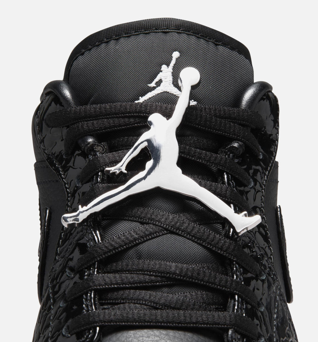 Air Jordan 1 Low Patent Elephant Women's Shoes - Black/White/Metallic Silver