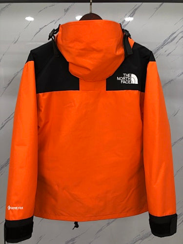 The North Face Orange Black GORE-TEX Mountain Jacket Snap Button Waterproof