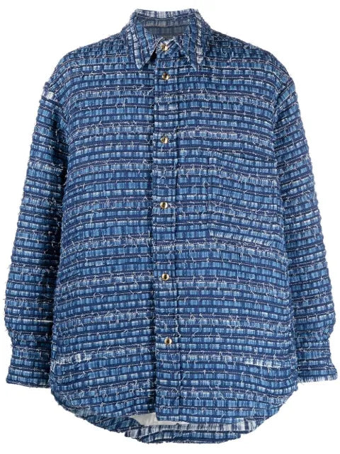 Thom Browne denim-tweed shirt jacket