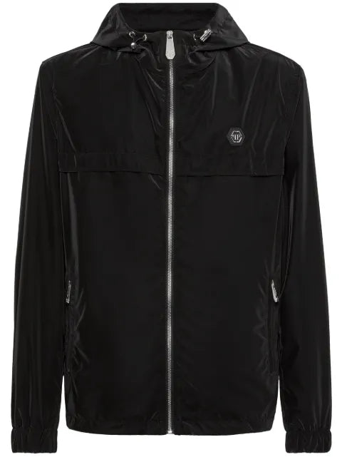 Philipp Plein camouflage-print hooded windbreaker