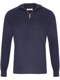 Brunello Cucinelli cotton English rib sweater with half zip and raglan sleeves