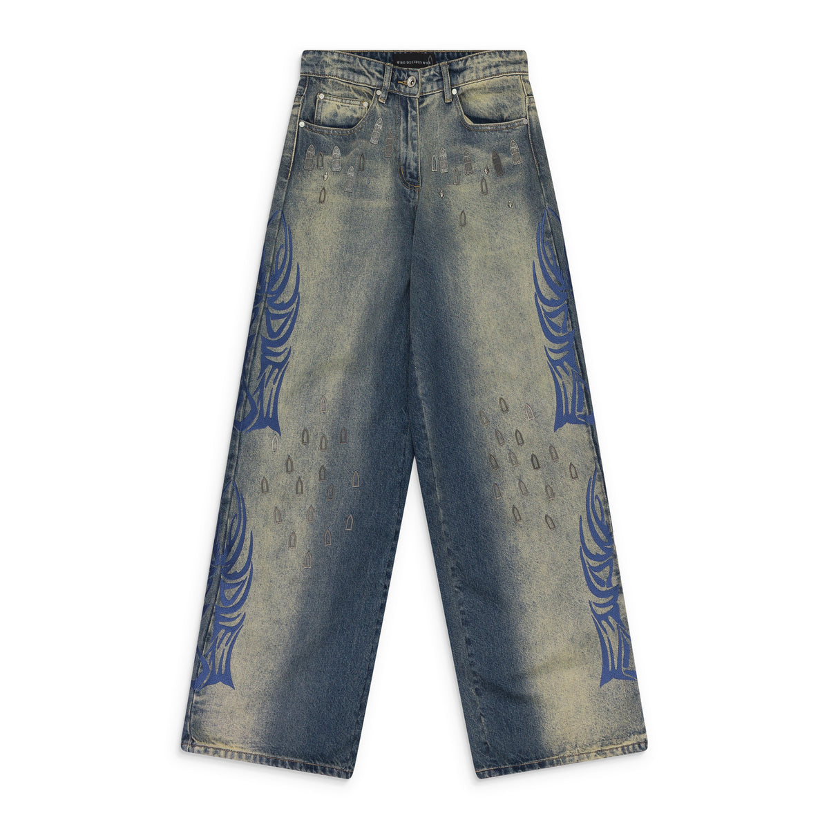 INDIGO WINGED LOGO BOOTCUT JEANS