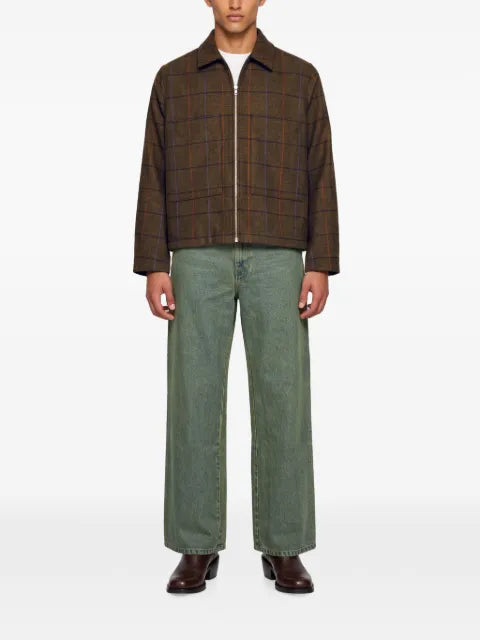 Song For The Mute checked zip-fastening jacket