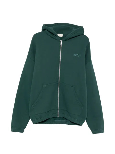 Autry logo-embroidered zip-up hoodie