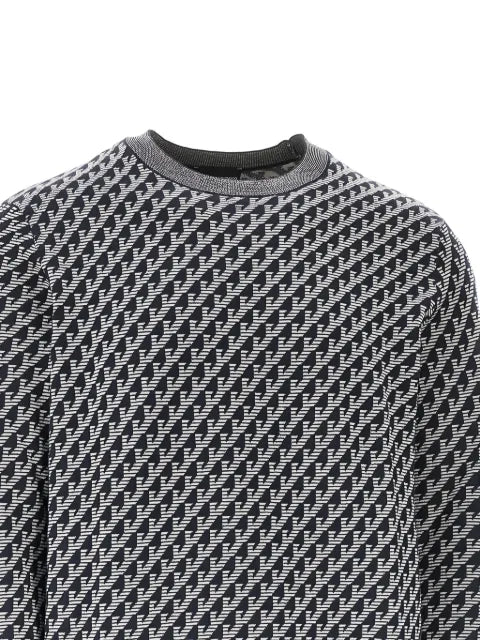 Emporio Armani geometric-pattern virgin wool sweater