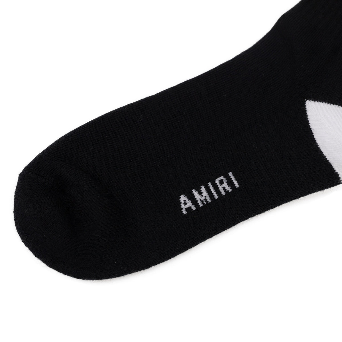 Black/White MA Embroidery Patch Socks