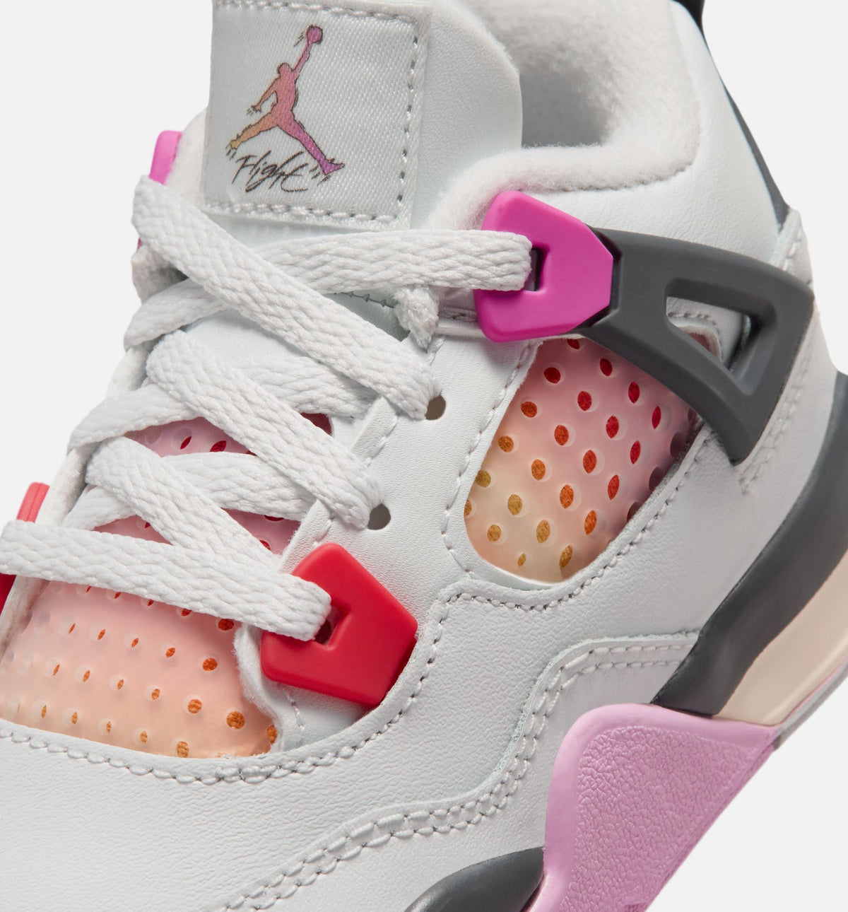Air Jordan 4 Retro Comic Infant & Toddler Lifestyle Shoes - Off White/Fire Pink/Anthracite