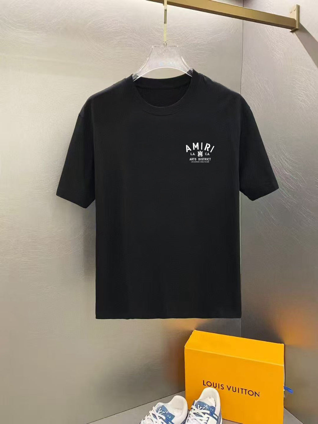 Amiri Arts District Text Chest Graphic Crew‑Neck Short‑Sleeve T‑Shirt