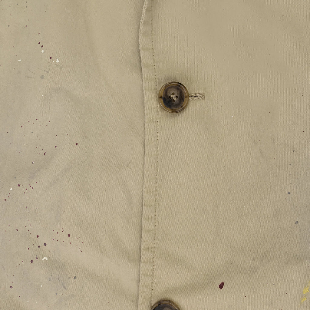 Beige Paint Splatter Trench Coat Beige