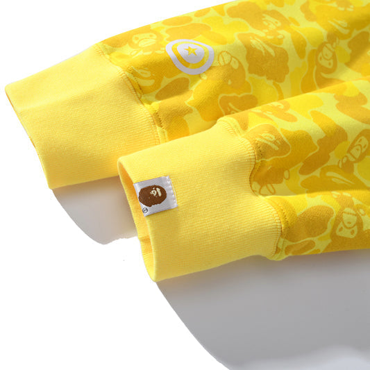 BAPE Yellow Camo Shark Zip Hoodie