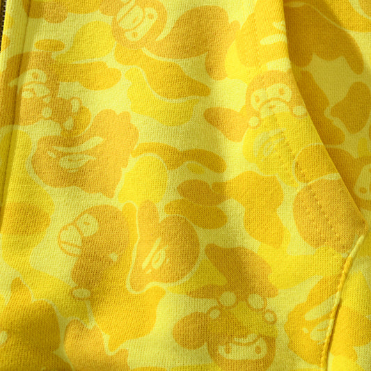 BAPE Yellow Camo Shark Zip Hoodie