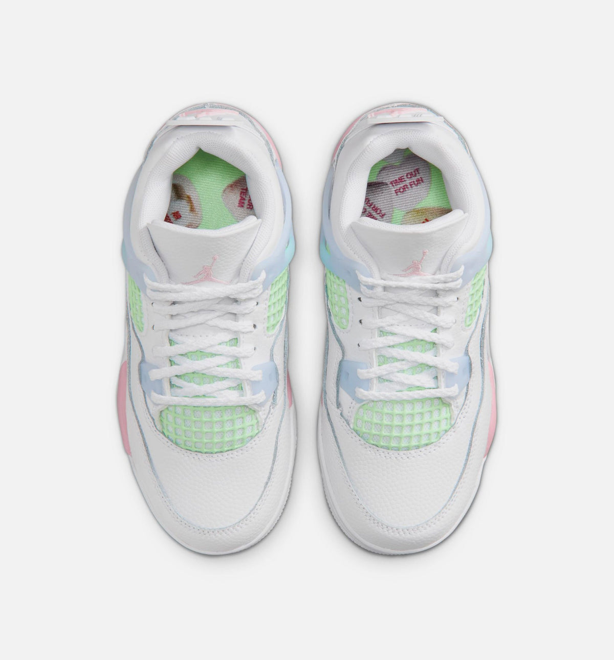 Air Jordan 4 Retro Medium Soft Pink Preschool Shoes - White/Pink/Blue