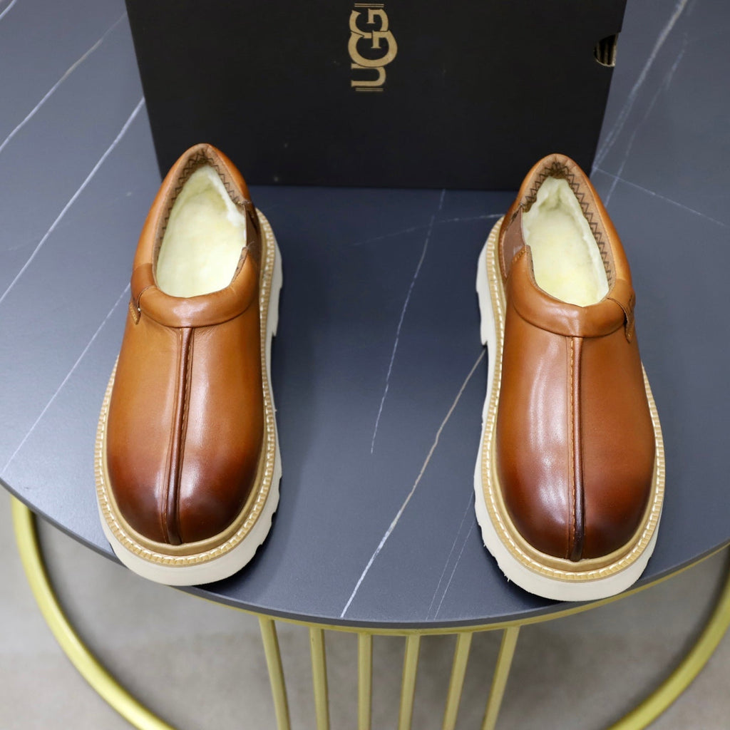 UGG Cognac Leather Slip-On Casual Shoes