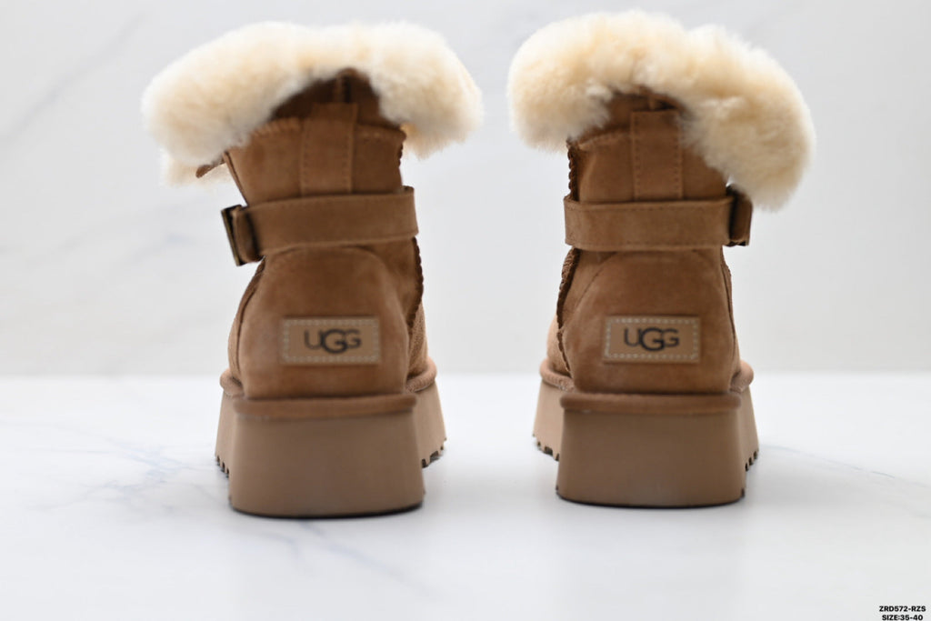 UGG Classic Mini Heritage Fluff Buckle Boots