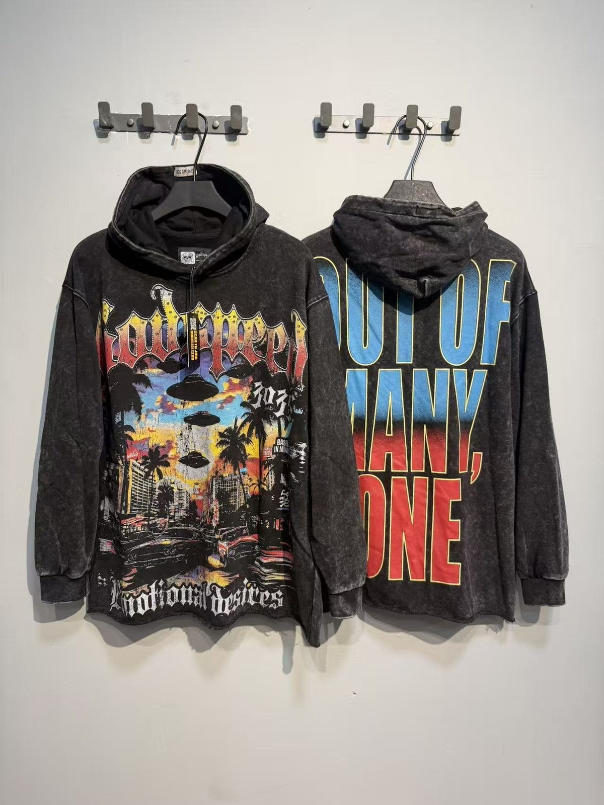 Godspeed Out of Many One Washed Graphic Hoodie