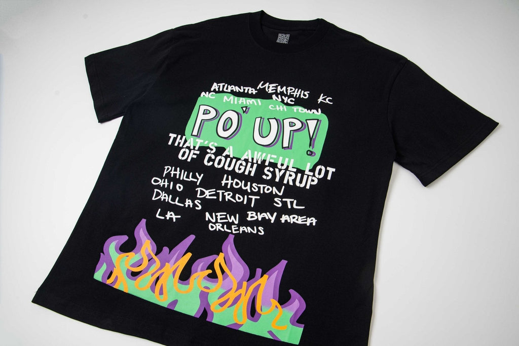 THAT'S A AWFUL LOT OF COUGH SYRUP PO UP Flame Graphic Short-Sleeve T-Shirt