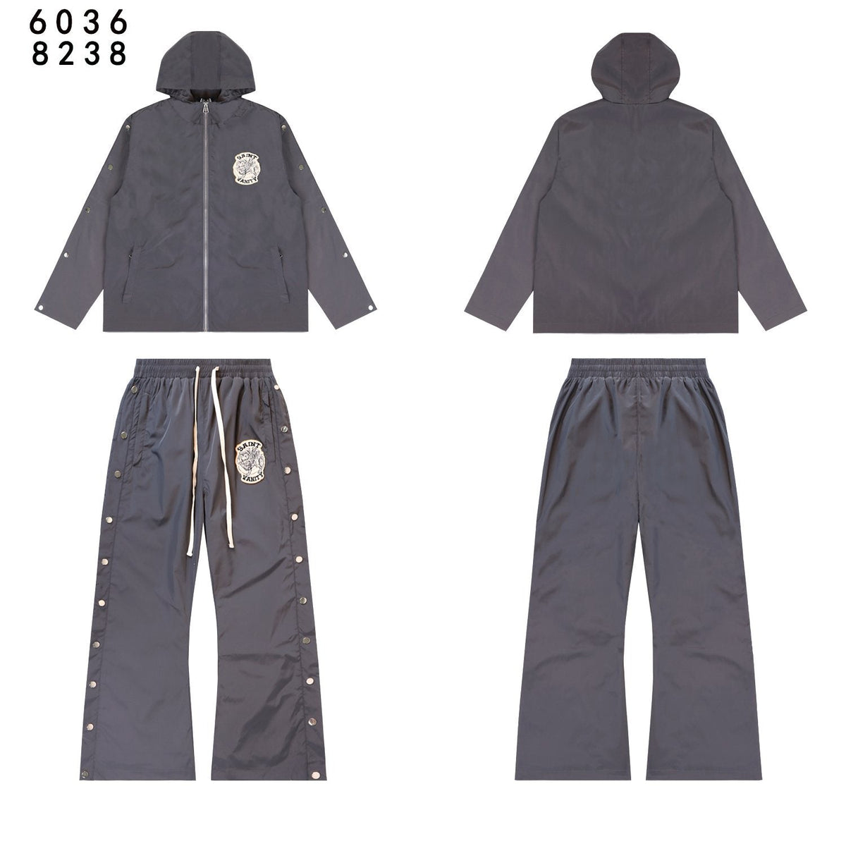 SAINT Vanity Patch Hooded Jacket & Snap-Pant Matching Set