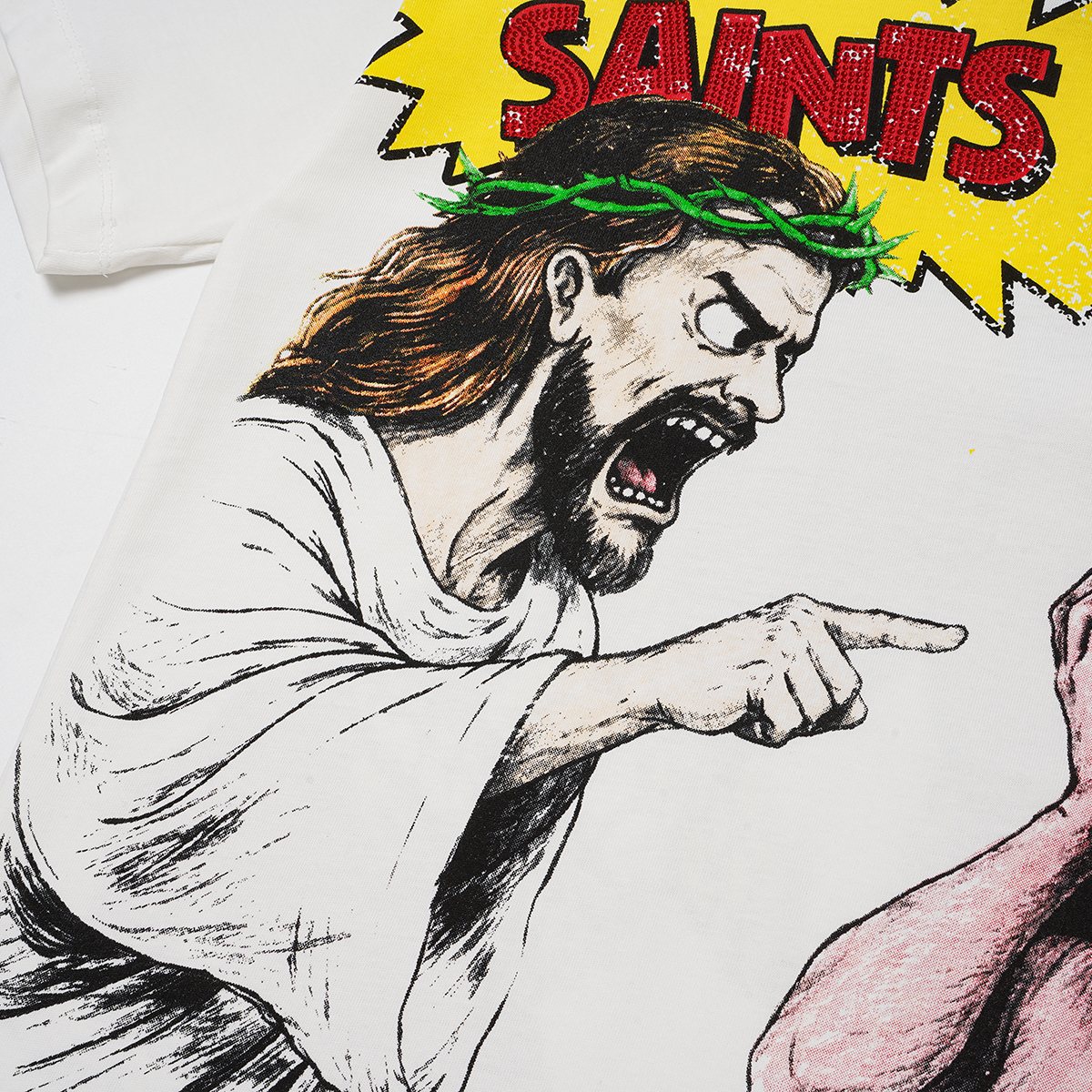 SAINT P53 Rhinestone Graphic T-Shirt