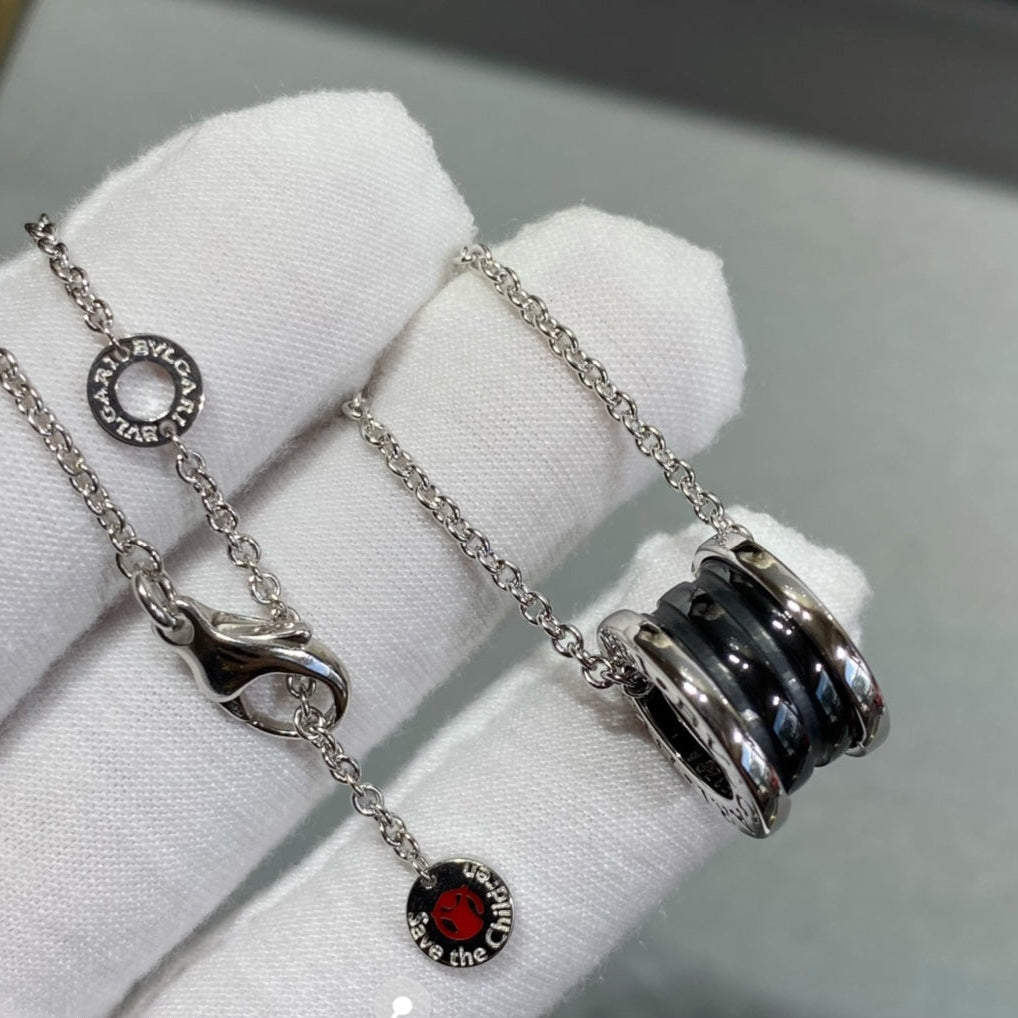 BVLGARI "Little Red Figure" Black Ceramic Necklace