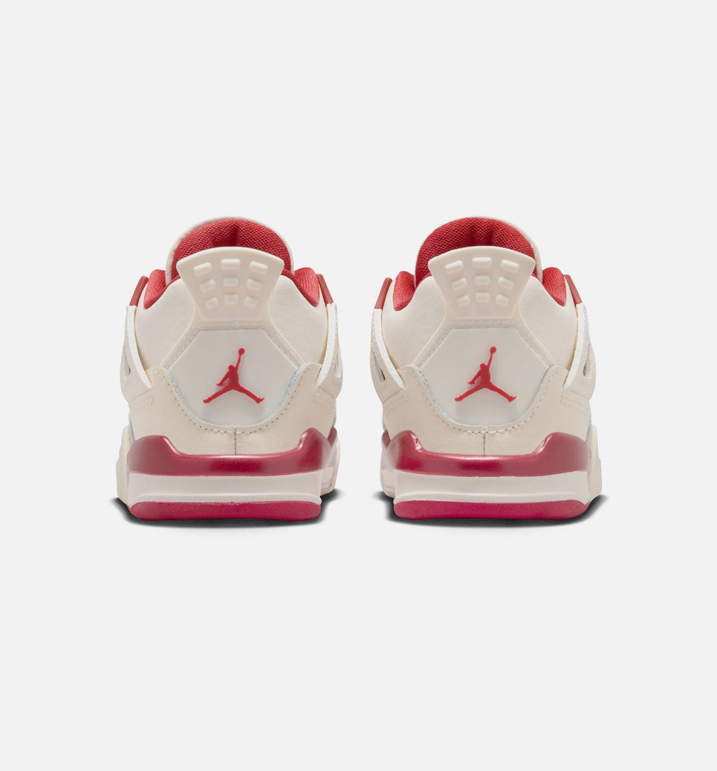 Air Jordan 4 Retro "Valentine's Day" Infant/Toddler Shoe – Pale Ivory/Sierra Red/Tough Red