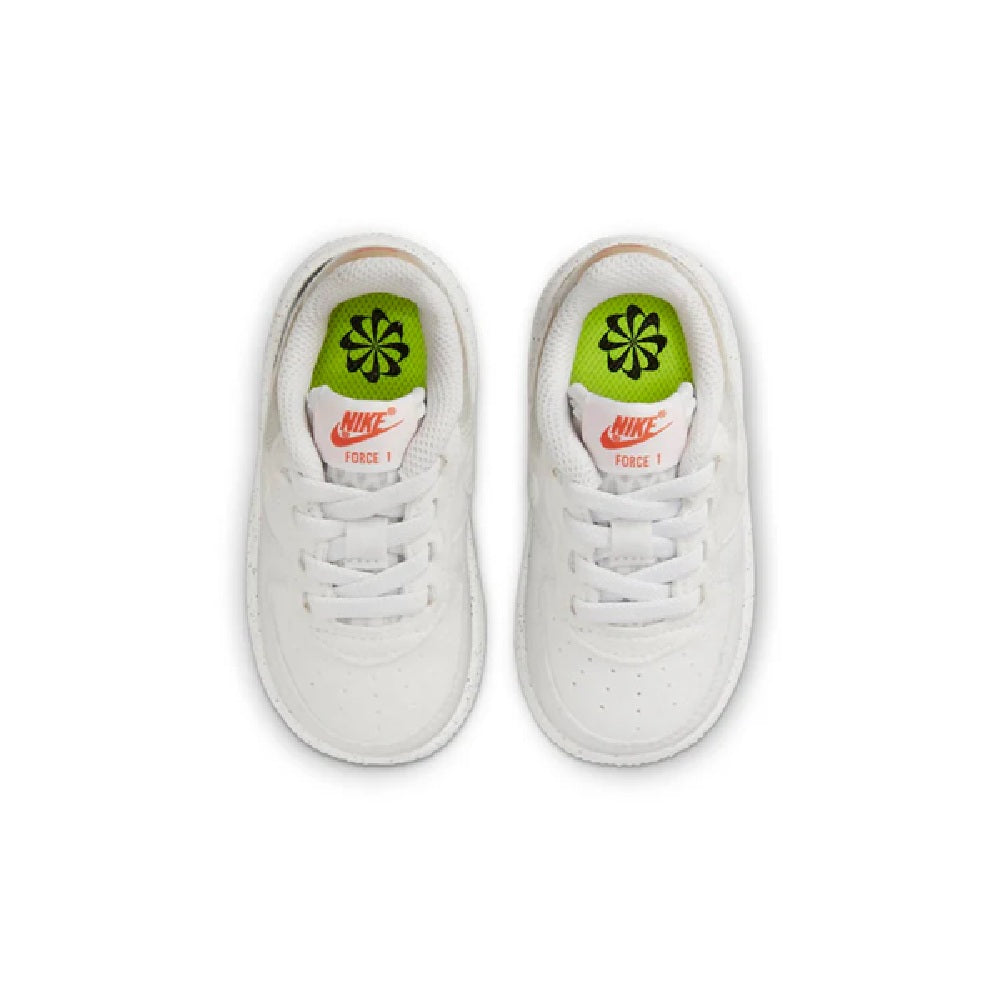 Toddler's Nike Air Force 1 Crater 'Creamwhite Gray' White/White-Orange (DH4341 100)
