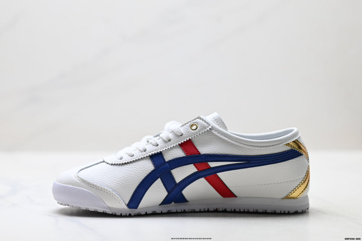 Onitsuka Tiger Retro Low Top White Royal Blue Red Unisex Shoes Style 20