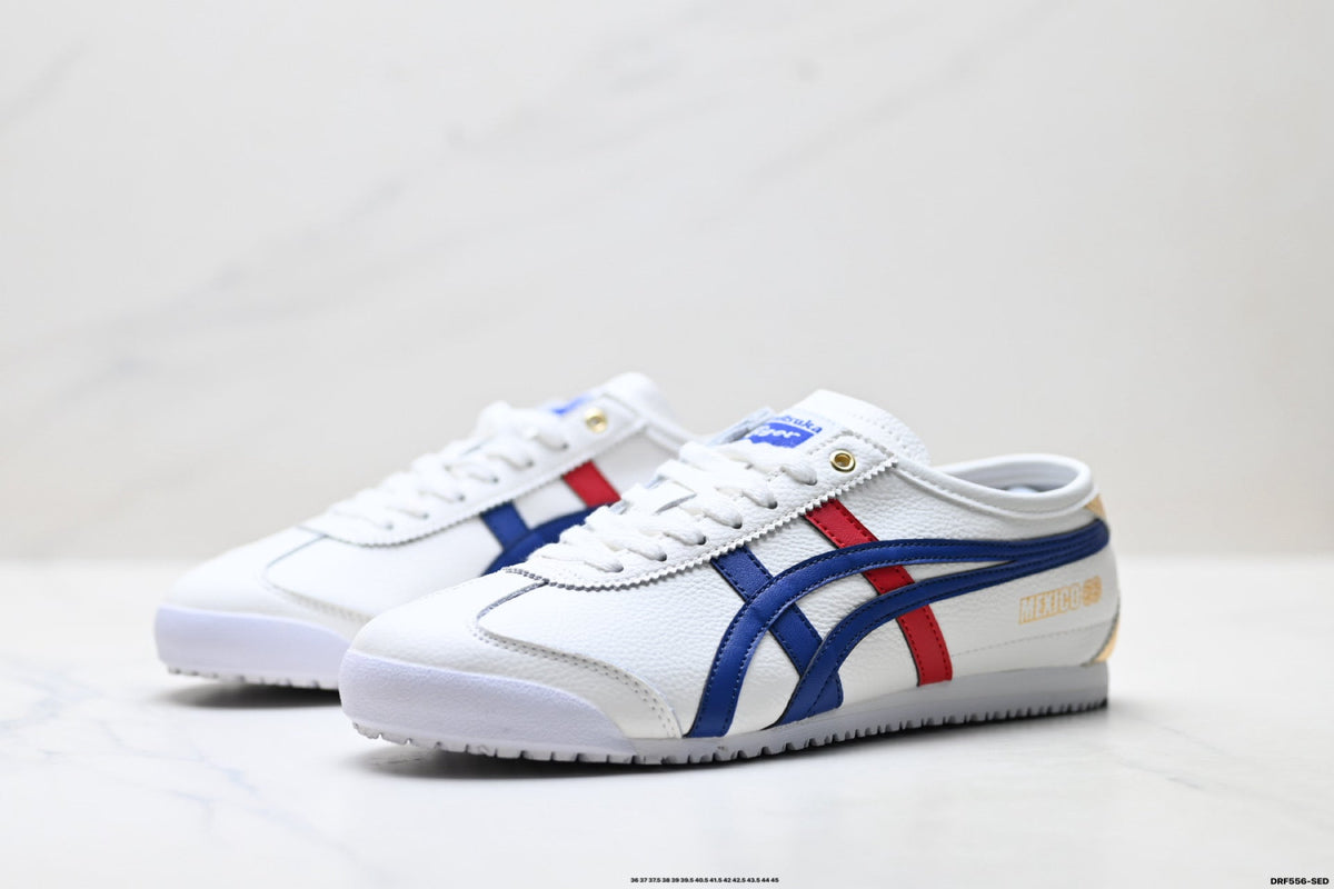 Onitsuka Tiger Retro Low Top White Royal Blue Red Unisex Shoes Style 20