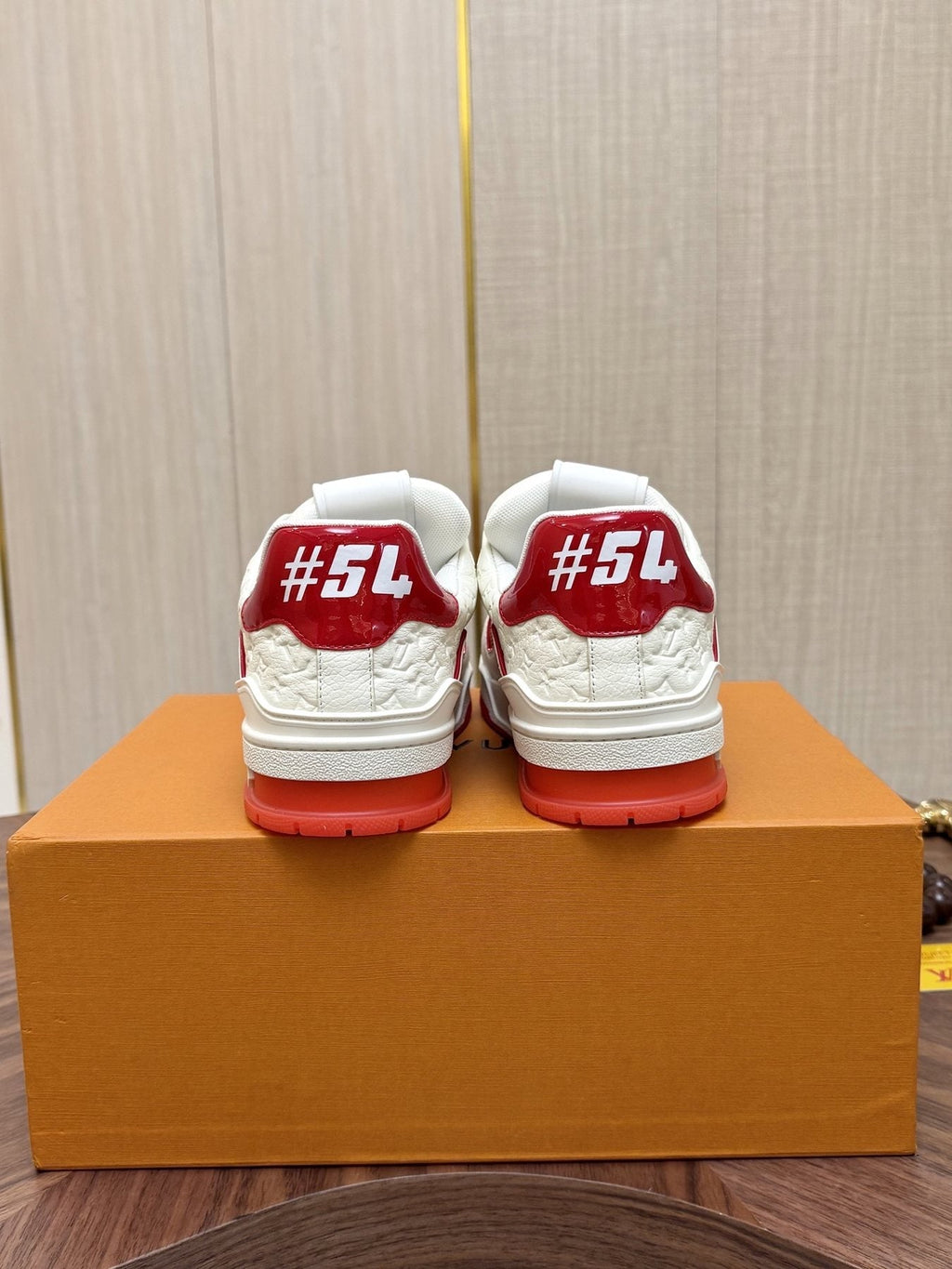 Louis Vuitton Red and Blue Accent Sneakers