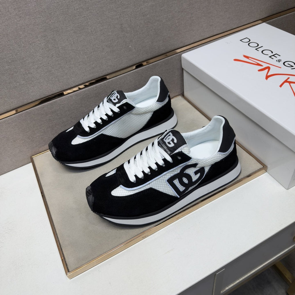 Dolce & Gabbana Black and White Panel Sneakers