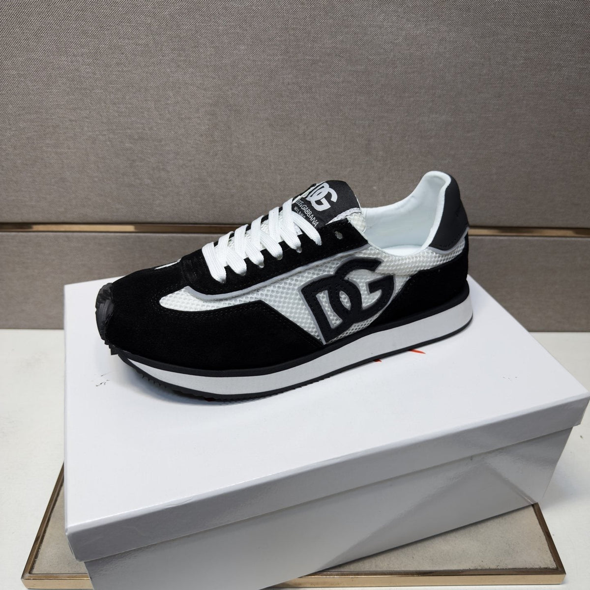 Dolce & Gabbana Black and White Panel Sneakers