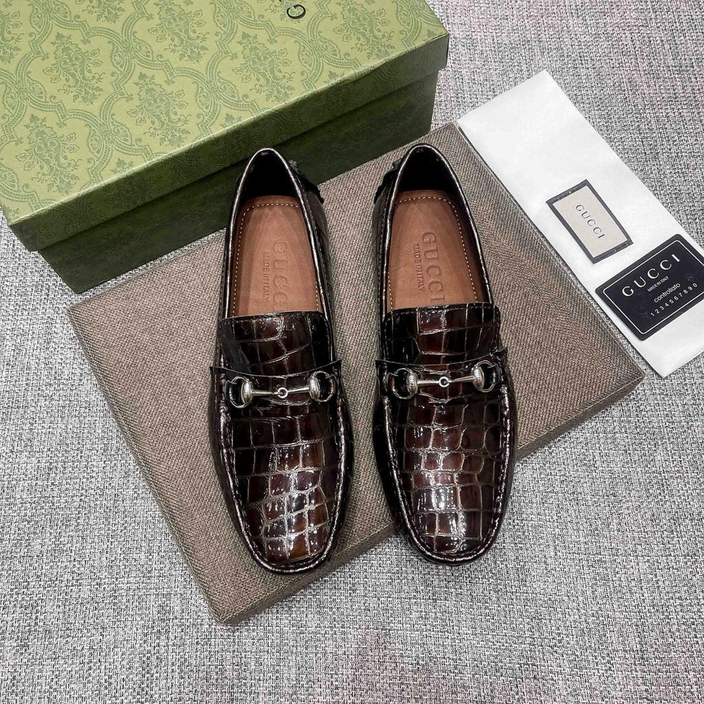 Gucci Dark Brown Horsebit Loafers