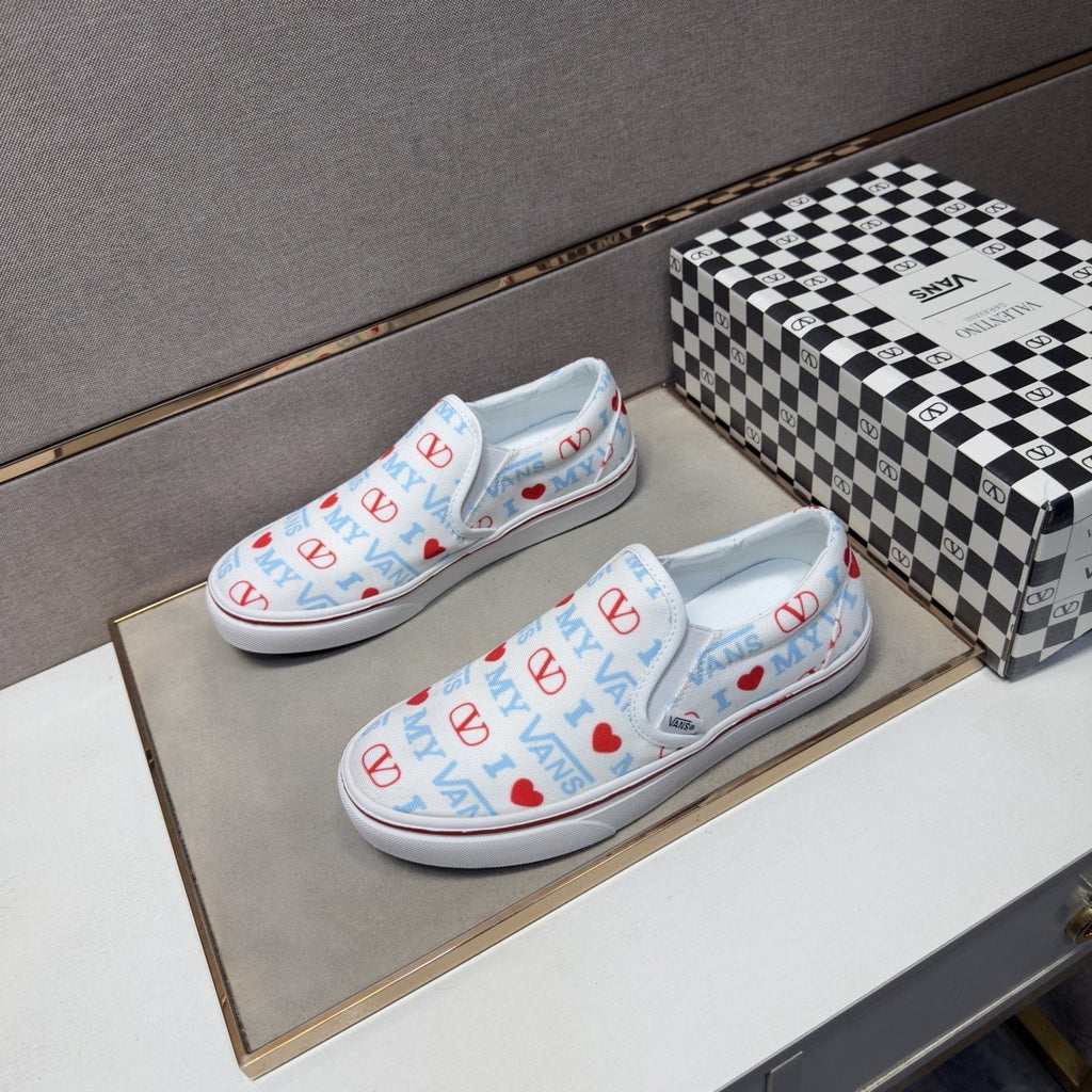 Vans White Graphic Low-Top Sneakers