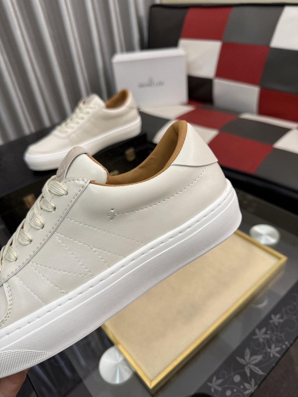 Moncler Men's Off-White Low-Top Sneakers
