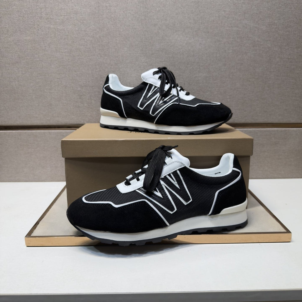 J.M. Weston Men's Black and White Panel Sneakers