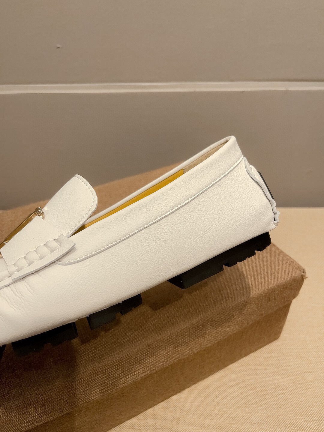 Louis Vuitton Cream White Logo Loafers