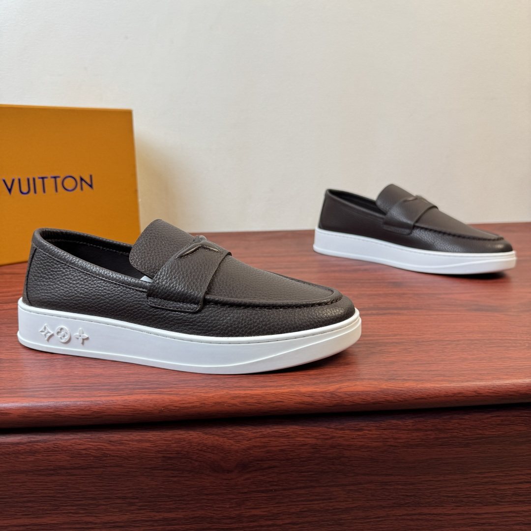 Louis Vuitton Men's White Slip-On Loafers