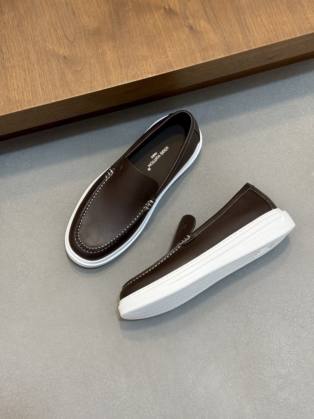 Louis Vuitton Men's Contrast-Stitched Slip-On Sneakers