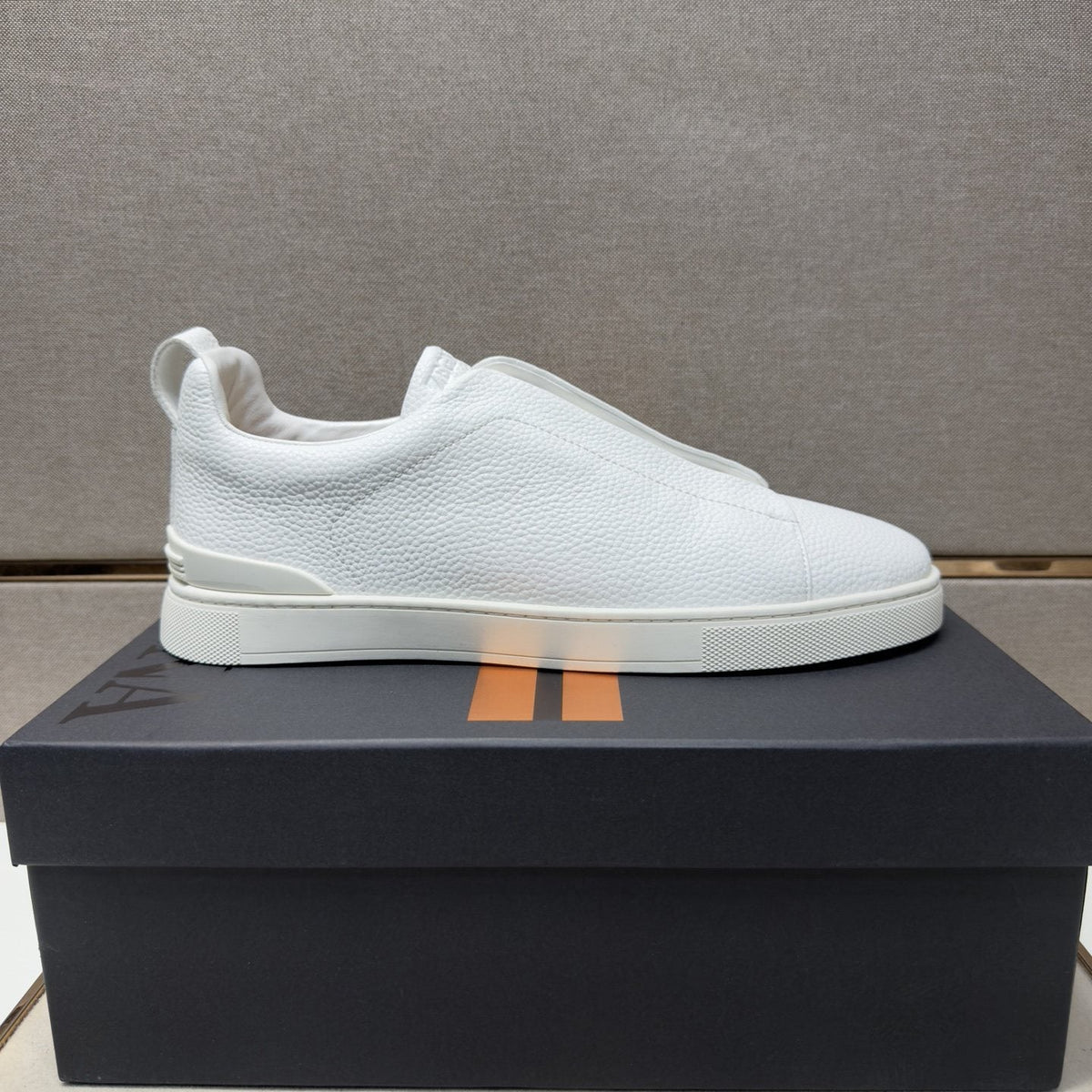 Zegna Men's Textured Low-Top Sneakers - Leather Lining