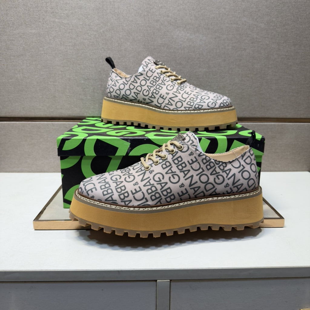 Dolce & Gabbana Letter Print Lug Sole Shoes