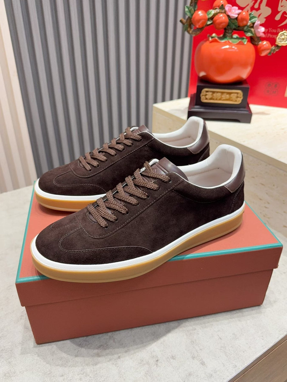Loro Piana Tennis Walk Suede Low-Top Sneakers