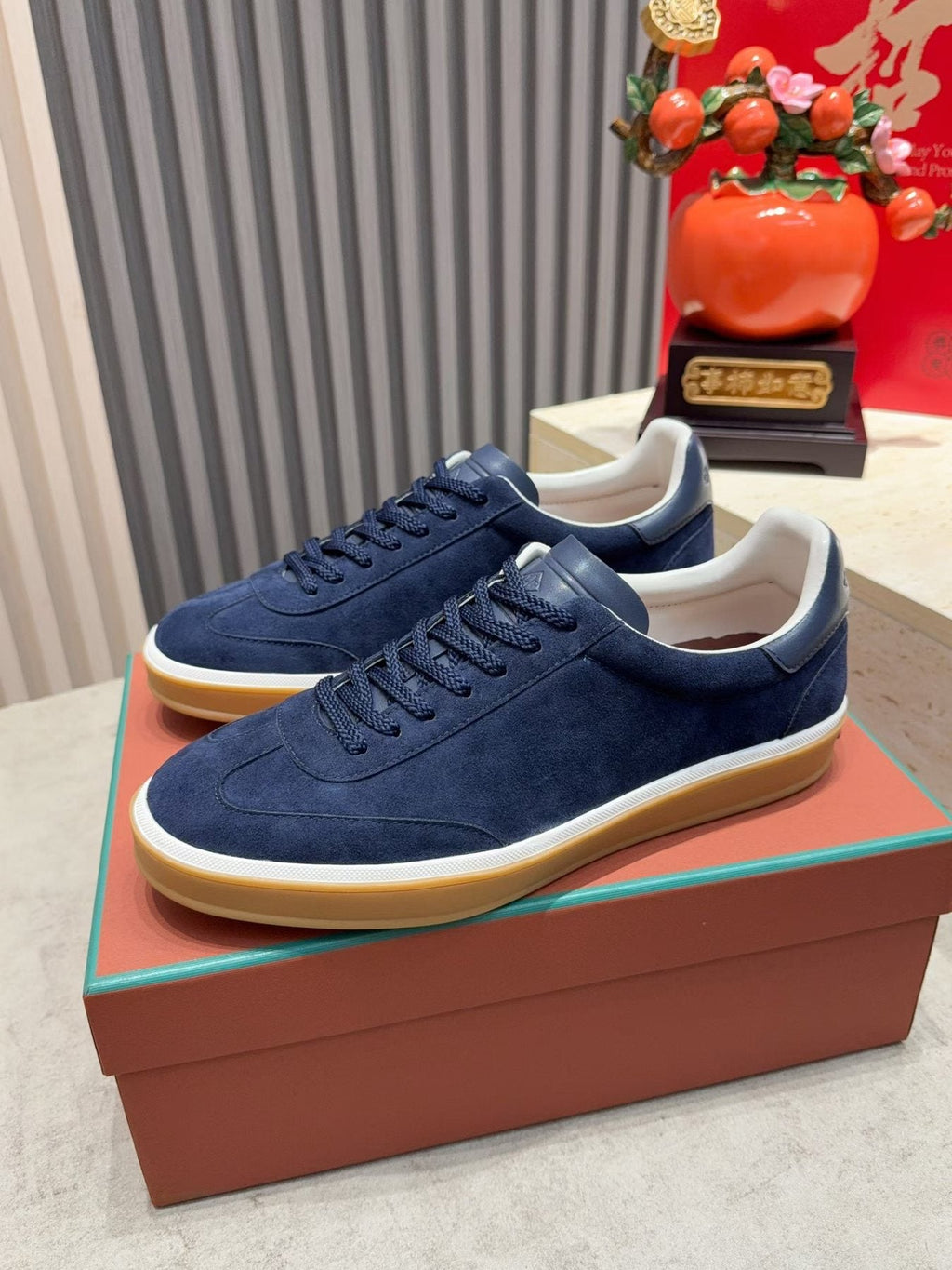 Loro Piana Tennis Walk Suede Low-Top Sneakers