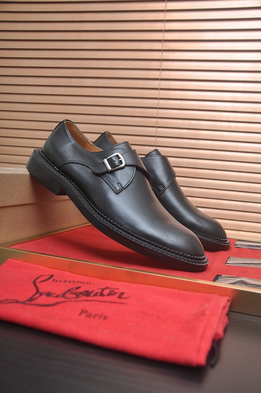 Christian Louboutin Black Monk Strap Dress Shoes