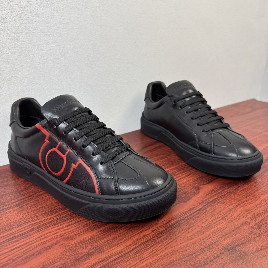 Ferragamo Men's Gancini Low-Top Sneakers
