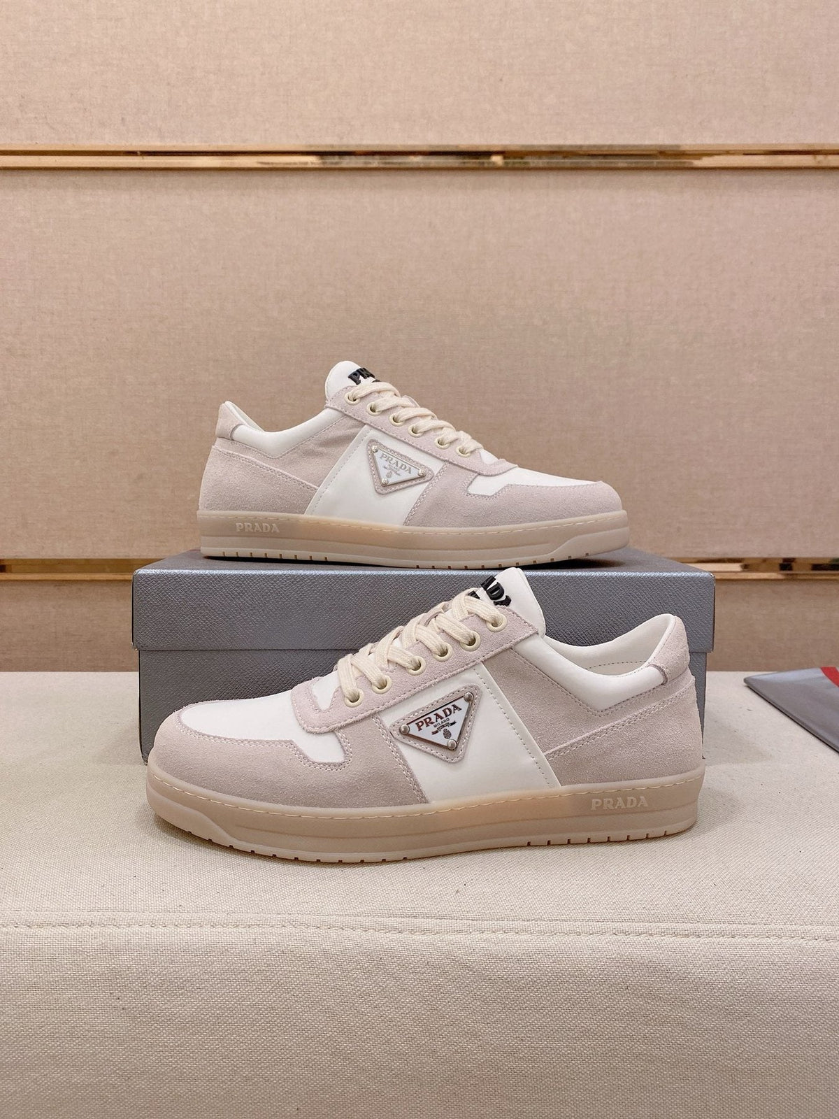 Prada Men's Panel Low-Top Sneakers - Leather Lining
