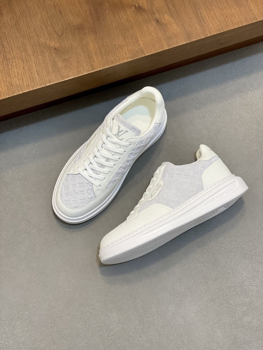 Louis Vuitton Men's Monogram Low-Top Sneakers - Lace-Up Closure